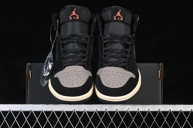 All categories Air Jordan Jordan series basketball shoes Air Jordan 1 Mid Air Jordan 1 Mid AJ1 Joe 1 gray black Chinese culture and leisure sneakers IB7110-002